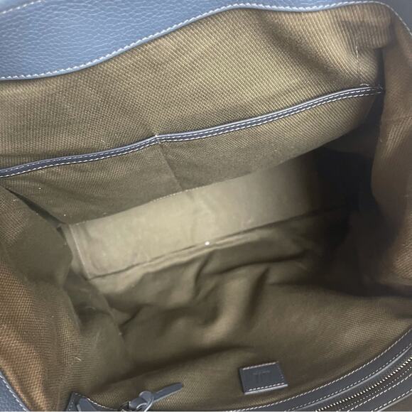 Dunhill Boston Tote Blue Leather Top Handle Work School Business Bag Tote - Picture 13 of 16